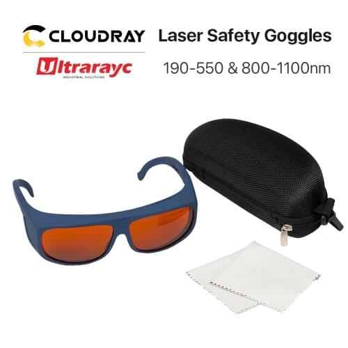 Ultrarayc UV & Green Laser Safety Goggles Type C Large Size 190-550nm & 800-1100nm Shield Protective Glasses Protection Eyewear