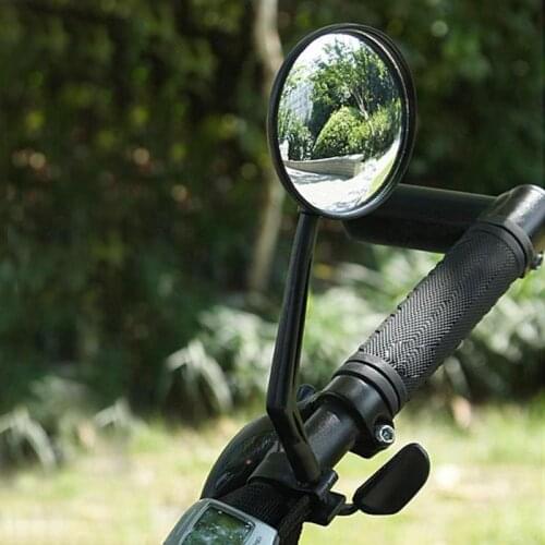2 pcs Universal Rotate Cycling Bike Handlebar Rear View Rearview Mirror Glass Black Flexible Adjustable Safe Security Safety New