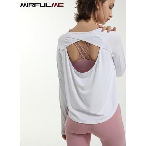 Women Loose Yoga Shirts Long Sleeve Thumb Hole Sport T-Shirt Hollow Out Running Sweatshirt Gym Solid Fitness Workout Tops Blouse