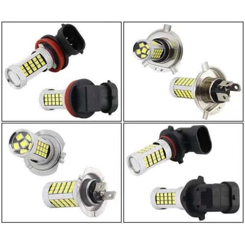 2x H4 H7 H8 H11 9005 9006 Led Fog Lights Lamp Foglight Bulb 2835 Chips 66SMD White HB3 HB4 Car Driving Running Auto Foglamps DRL
