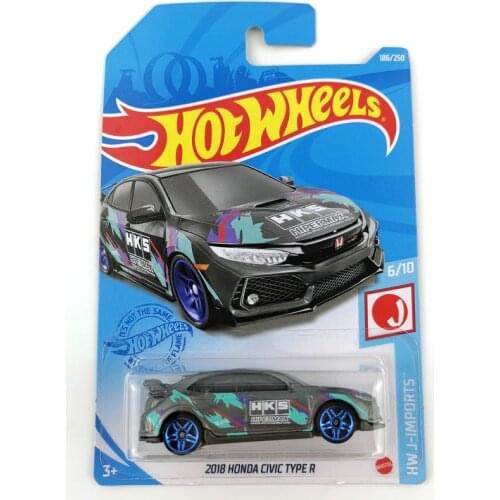 2021-186 Hot Wheels Cars 2018 HONDA CIVIC TYPE R 1/64 Metal Diecast Model Collection Toy Vehicles