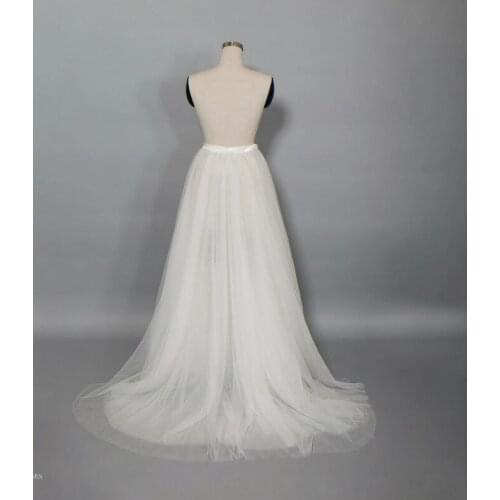 4 layers of tulle skirt white Removable Train Tulle Detachable Bridal Over skirt black Detachable wedding skirt