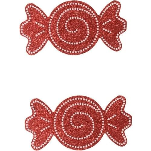 5 pairs/Bag Sexy women disposable adhesive nipples covers candy shape ultra-thin breathable glitter invisible bra sticker