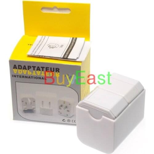 5 X World Global All In One Travle Adapter US/EU/GB/AU/China/Japan Universal Power Plug Half cover ' White color