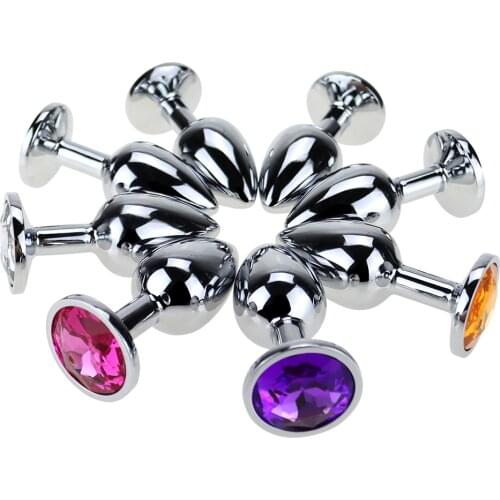 Anal Plug Sex Toys For Couple Adults Stainless Smooth Steel Dildo Butt Plug Tail Crystal Jewelry Trainer Bdsm Sex Products Shop
