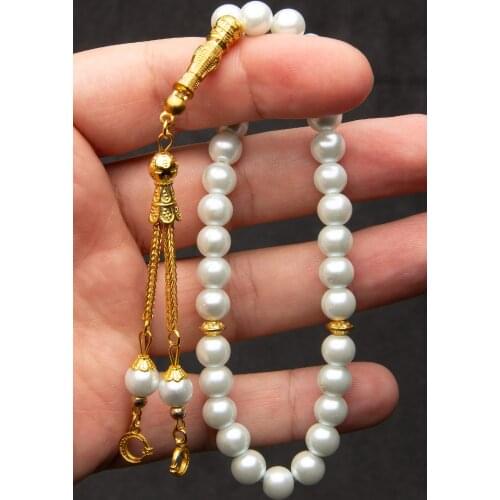 Glitter Plating Sphere Cut the Moon the stars Model 8mm Majorca Pearl Rosary