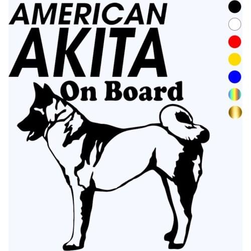 CK3116#15*18.5cm American Akita on board reflective car sticker vinyl decal silver/black auto stickers for bumper rear window