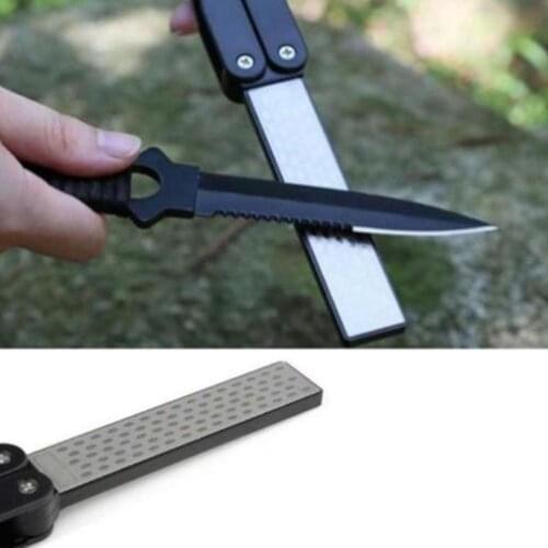 Double Sided Portable Folding Pocket Knife Sharpening Whetstone Sharpener Tool