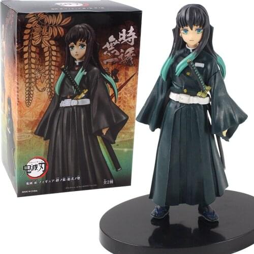 15cm Demon Slayer Anime Tokitou Muichirou Kasumis Breath Post PVC Action Figure Decoration Model Toy Doll Kids Gift Brinquedos