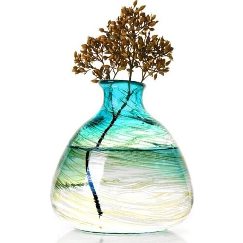 European Style Of The Ancient Stained Glass Storage Jar Flower Bottle Container Flower Decoration Lily Vase