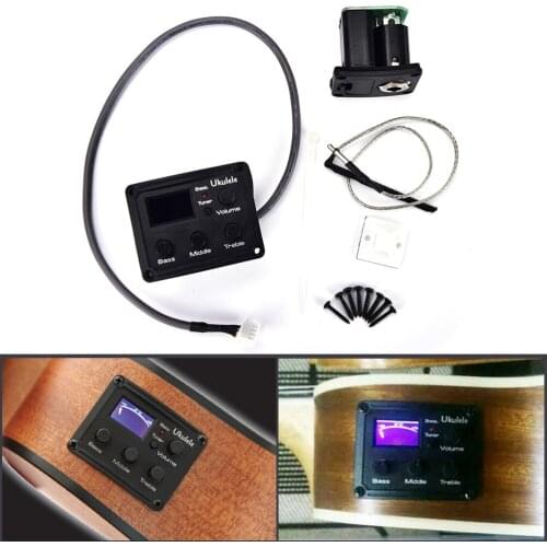 Ukulele Ukelele Uke Piezo Pickup Preamp 3-Band EQ Equalizer Tuner System with LCD Display