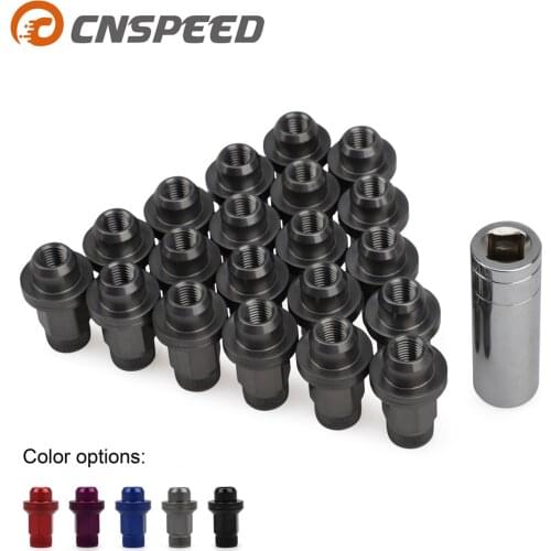 20PCS 7075 ALUMINIUM CHROME 12X1.5 MAG SEAT/FLAT SEAT LUG NUTS 48MM LENGTH 19mm HEX FOR TOYOTA CROSSOVER / SUV / TRUCK / VAN
