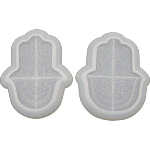 Hamsa Hand Tray Resin Mold Palm Amulet Epoxy Resin Mold Hamsa Hand Shape Holder Jewelry Plate Dish Resin Casting Molds