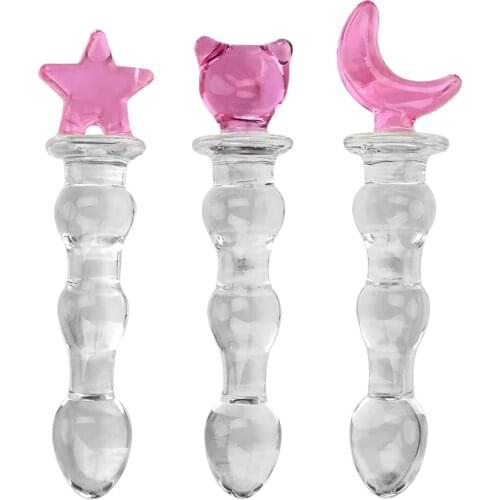 VATINE Crystal Glass Dildo Penis Beads Anal Plug Vaginal Anal Stimulation Sex Toys for Women Gay Butt Plug Sex Products