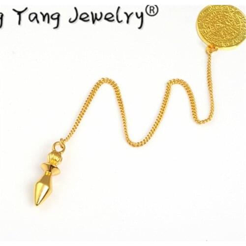 Pendulum Reiki Metal Copper Dowsing Healing Pyramid Pendant Charms Chakra pendulo Chrome gold Amulet pendulos para radiestesia