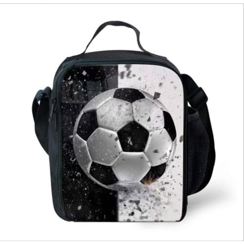 Fashion 3D Ice Soccerly/Footbally Print Children Lunch Bag Insulated Cooler Students Meal Bag Insulated Boy Lunchbox