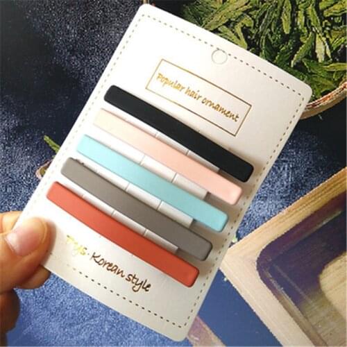 Fashion New Women Frosted Metal Hair Pin Long Hair Clip Candy Colors Clip Geometric Hairpins Hairgrips Hair Accessories Hairpin