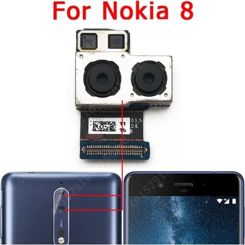 Original Rear Camera For Nokia 8 Back View Main Big Backside Camera Module Flex Cable Replacement Spare Parts