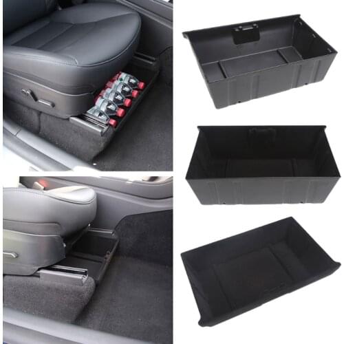 For Model Y Car Under Seat Storage Tray ABS/Shockproof Flocking Automobile Interior Under Seat Hidden Organizer