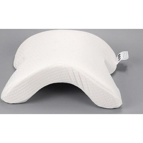 Zero Pressure Sleeping Pillow For Couples Memory Sponge White U-Shaped Ice Silk Fabric Assisted Sleep Home Protect Neck