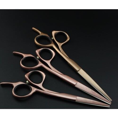 Professional japan 440 steel 5 5.5 6 inch gold hair scissors cutting barber makas haircut scissor shears hairdressing scissors