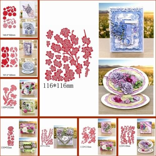 Mix Different Kinds Of Flowers Branch Lace Pattern Leaves Metal Cutting Dies DIY Scrapbook Craft Decorate Cards New Stencils Hot