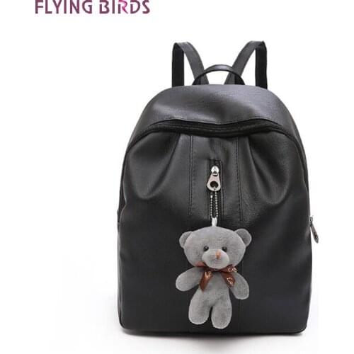 FLYING BIRDS Solid Women Backpacks School Bag Casual School Backpack For Teenagers Girls Large Capacity Leisure Shoulder Bag