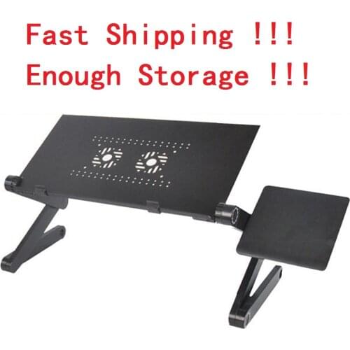 Two Fan/One Big Fan Computer Stand Portable Adjustable Foldable Laptop Notebook Lap PC Folding Desk Table Vented Stand Bed Tray