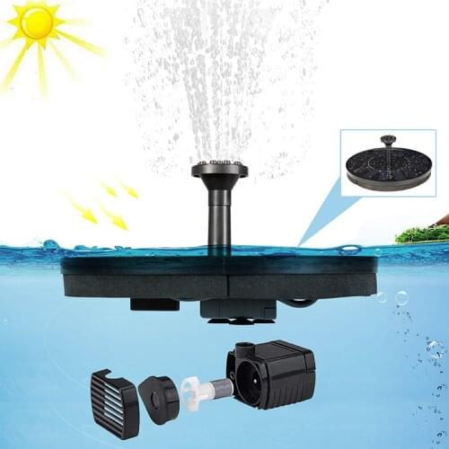 Solar Power Water Fountain Pool Pond Water Floating Fountain Outdoor Garden Waterfall Fountain for Bird Bath 16cm Diameter