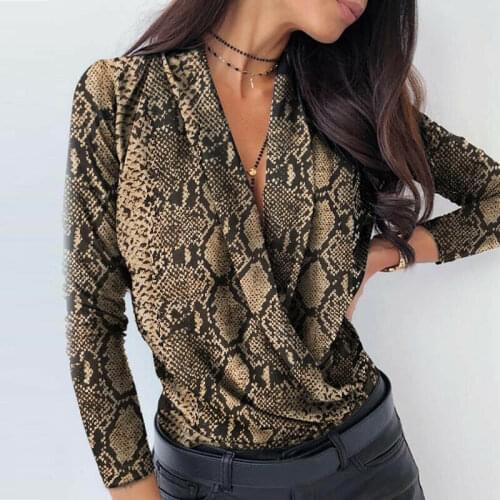 Womens Deep V-Neck Blouse Draped Long Sleeve Slim Shirts Office Lady Solid Top