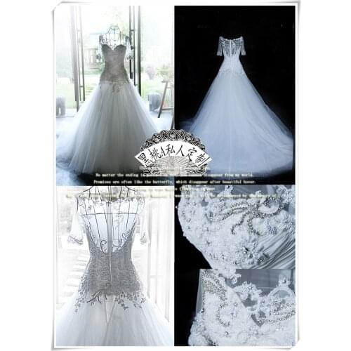 New sexy backless crystal beading vestido de noiva Hot sale a-line lace appliques bridal gown 2018 mother of the bride dresses