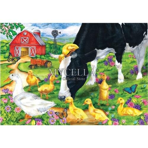 Animals 5d Diy Diamond Painting Cross Stitch Diamond Embroidery Cows and ducks Mosaic Full Rhinestone Christmas Gifts Picture