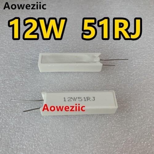 1Pcs 100% New&original 51R cement resistor 12W 51ohm 12W51RJ 12W51 12W51R 5% Vertical resistor