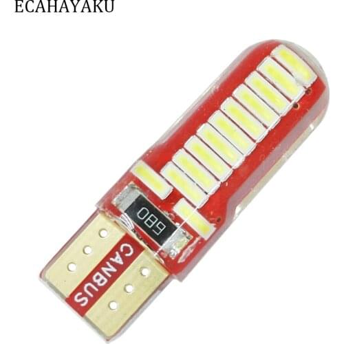 10Pcs ECAHAYAKU White Red Blue T10 24SMD Car Led Vehicle Panel Lamps Auto Interior Reading Lamp Bulb Light Dome Lamp Led Bulbs