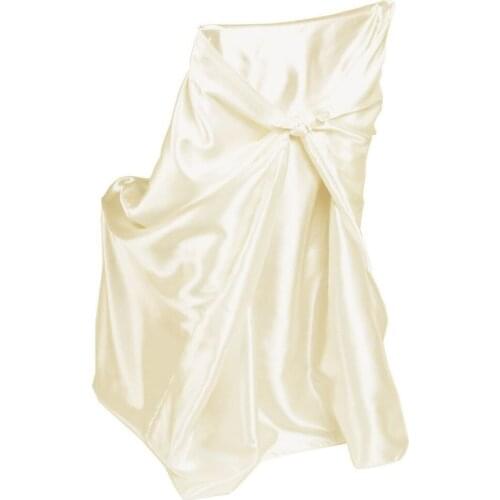 100Pcs Self Tie Satin Chair Cover For Universal Normal Chair For Wedding Party Banquet Free Shipping