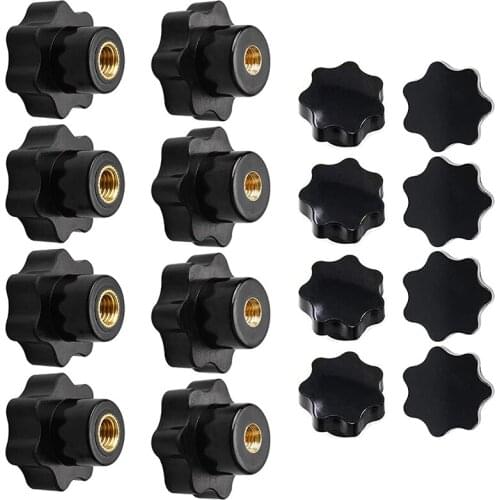 16 Black Plastic Star Head M6 M8 Internal Thread Clamping Knob Shape Knob Handle Special Handle Knob for Machine Tool