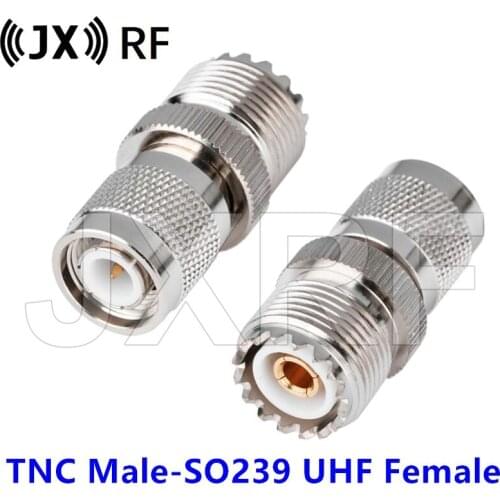 2PCS TNC male plug to UHF female jack SO-239 straight RF Connector Adapter