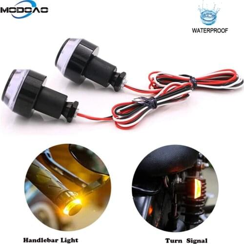 2pcs Motorcycle Handlebar End Light LED Turn Signal Lamp Scooter Blinker Flasher Resistor Front Rear Light for Chopper Cruise