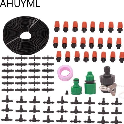 20m Automatic Watering Micro Drip Irrigation System Garden Self Watering Kits With Adjustable Dripper Fog Nozzles Irrigation