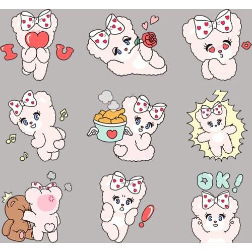 24 love pink bear stickers cartoon funny scrapbook stickers for children, DIY laptop suitcase skateboard motorcycle bicycle toy