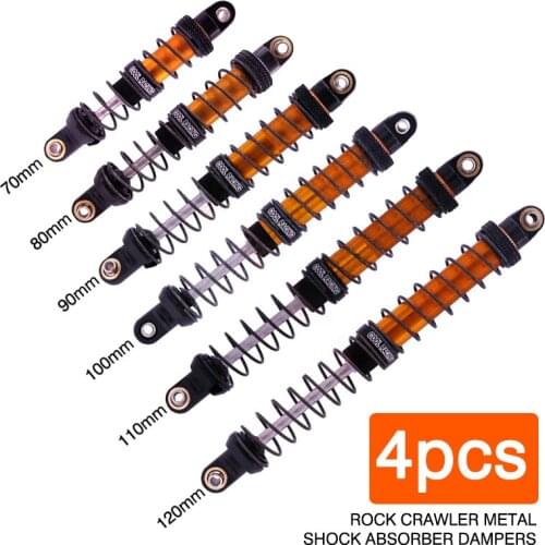 4PCS RC Rock Crawler Metal oil Suspension Shock Absorber Dampers 70mm 80mm 90mm 100mm 110mm 120mm For AXIAL SCX10 D90 CC01 TRX-4
