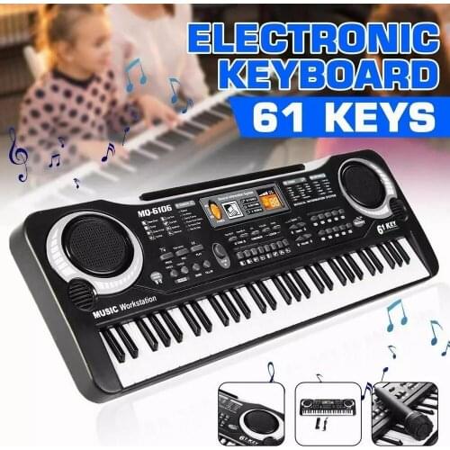 61 Keys Black Digital Music Electronic Keyboard Key Board Electric Piano Kids Gift Musical Instrument Music Toy