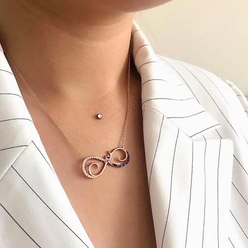 Endless Love (English) 925 Sterling Silver Necklace Women Girls Gift Jewelry Accessories Fashion Handmade Elegant Chain