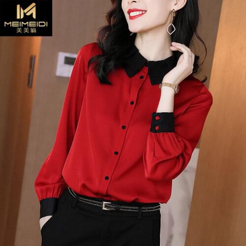 Blouse Women Shirt Red for Women Long Sleeve Spring and Autumn Tops Blusas Ropa De Mujer