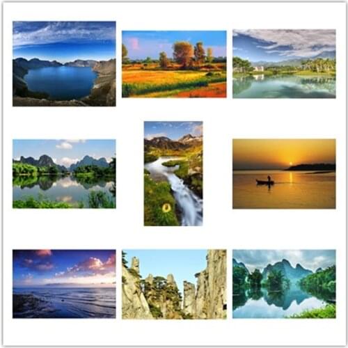 Changbai Mountain Guilin Huangshan Landscape Map Diamond Painting Cross Stitch Full Diamond Embroidery Manual Craft GJ754