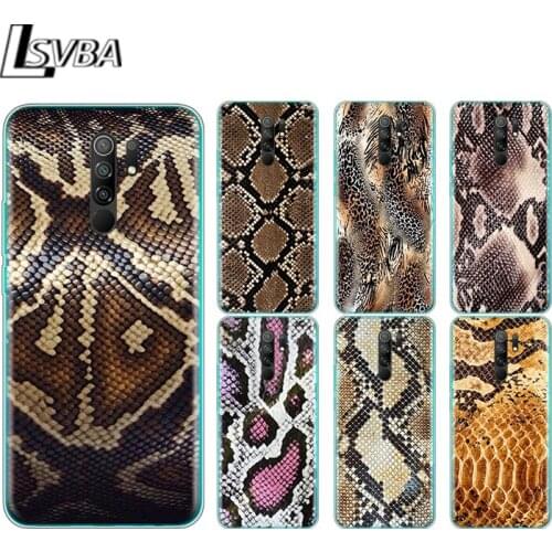 Leopard print Snake skin Silicone Cover For Xiaomi Redmi Note 9 9A 9AT 9C 9S Pro Max 9T 8T 8 7 6 5 Pro 5A 4X 4 Phone Case