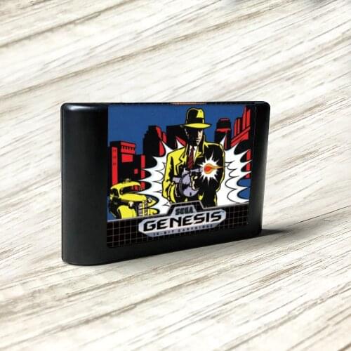 Dick Tracy - USA Label Flashkit MD Electroless Gold PCB Card for Sega Genesis Megadrive Video Game Console