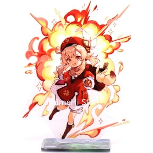 Anime Genshin Impact Action Figure Stand Model Toy Xiangling Zhongli Xinyan Jean Acrylic Cosplay Doll Decoration for Gift 15cm