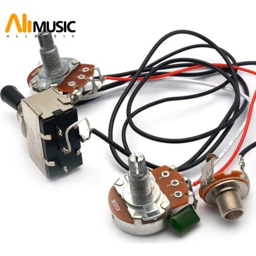 Electric Guitar Wiring Harness Prewired Two Pickup 500K Big Pots 3 Way Toggle Switch for LP Electric Guitarra