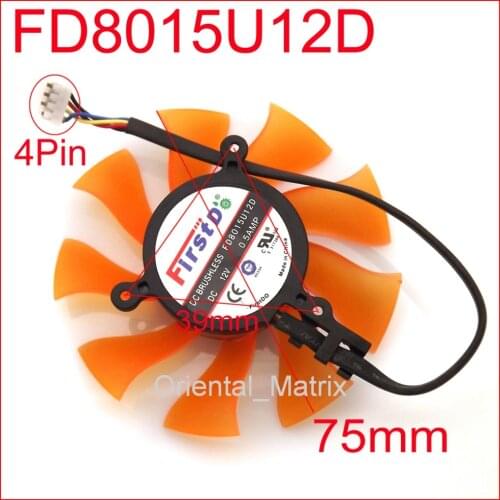 FD8015U12D DC BRUSHLESS FAN 12V 0.5A 75mm 39*39*39mm Graphics/Video Card Fan 4Pin